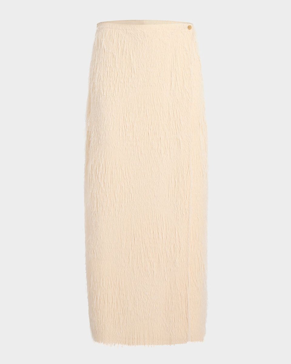 Quinn Fringe Knit Ankle Wrap Skirt